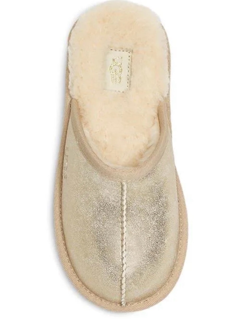 UGG Kids' Keegan Gold Metallic Slippers with Plush Lining